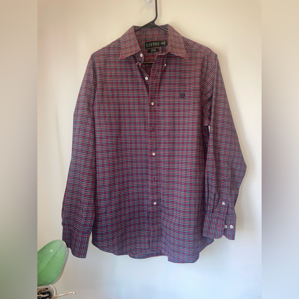 Lauren Ralph Lauren Red Plaid Button-Down Shirt